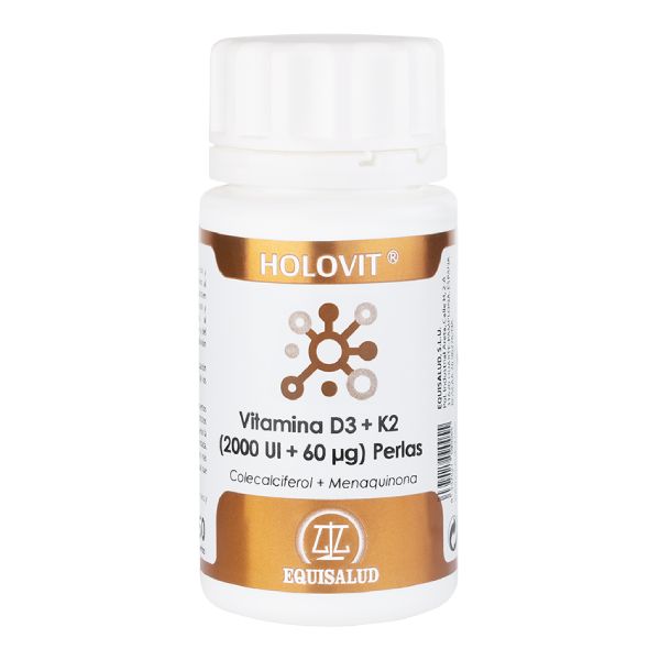 HOLOVIT VITAMINA D3 2.000 UI + K2 60 µg (COLECALCIFEROL + MENAQUINONA (MK-7)) PERLAS – 50 perlas