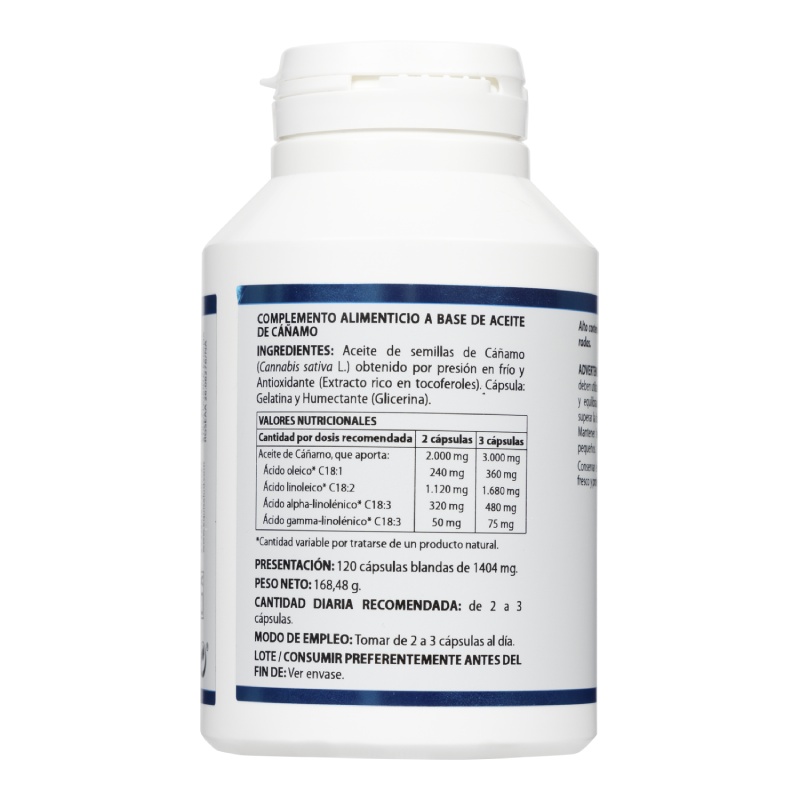 ACEITE DE CÁÑAMO 1000 mg – 120 perlas