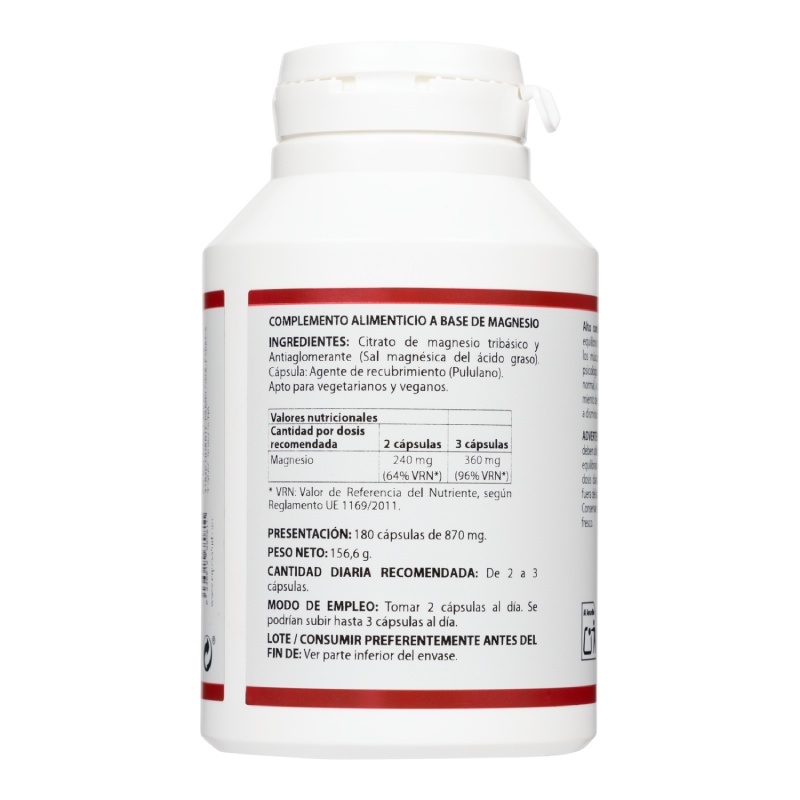 HOLOMEGA CITRATO DE MAGNESIO – 180 cápsulas