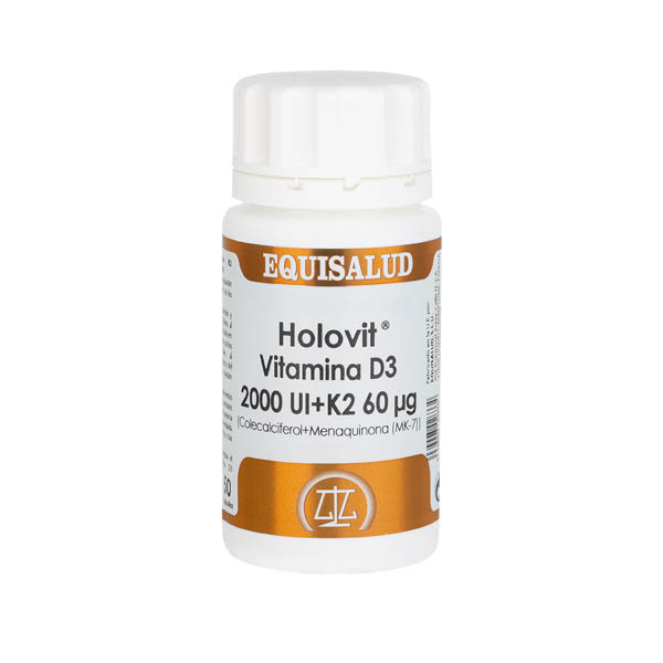 HOLOVIT VITAMINA D3 2.000 UI + K2 60 µg (COLECALCIFEROL + MENAQUINONA (MK-7)) – 50 cápsulas