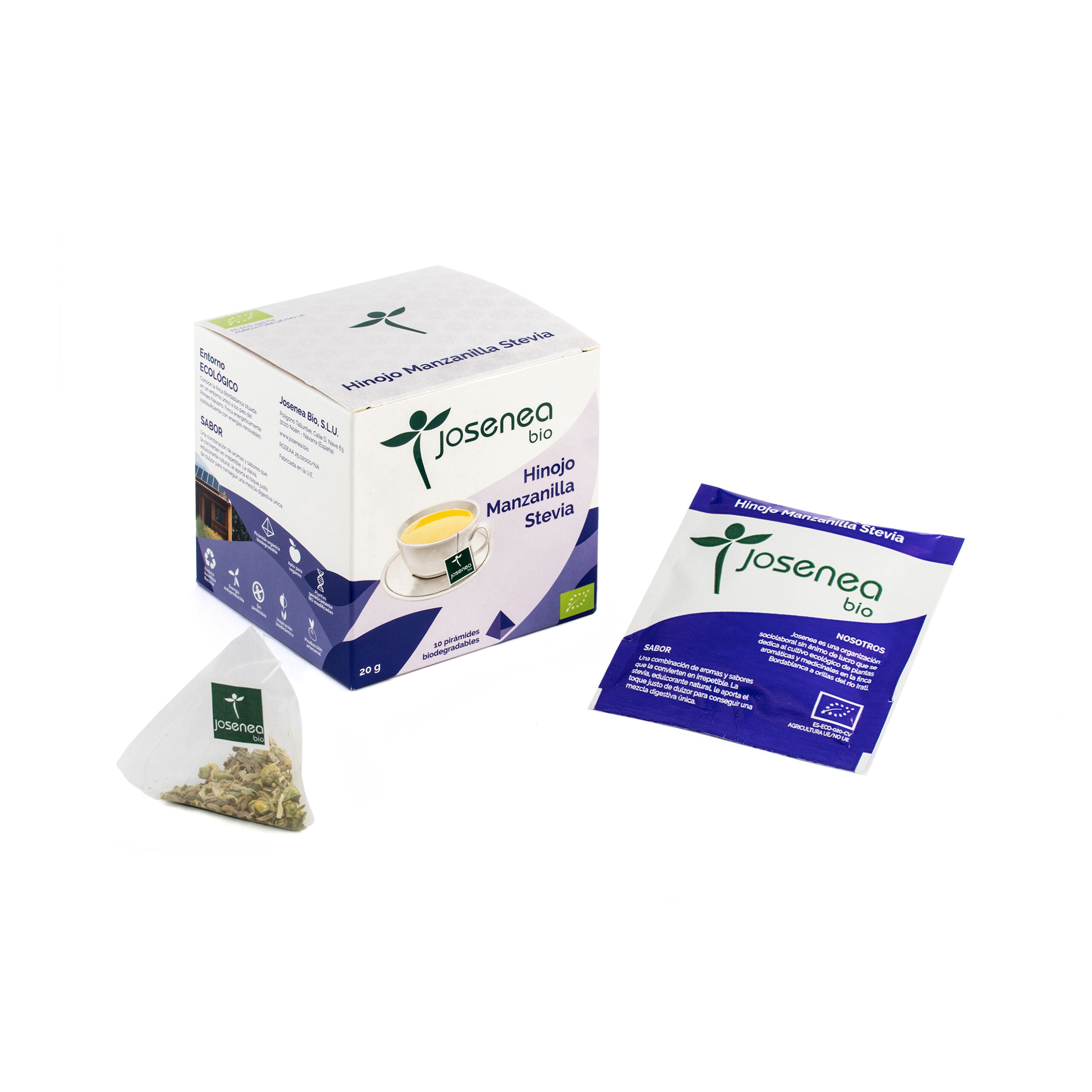 HINOJO-MANZANILLA-STEVIA BIO – 10 pirámides ensobradas